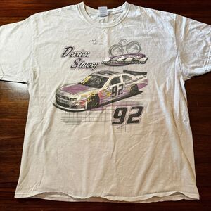Vintage Dexter Stacey T-Shirt #92 AUTOGRAPH Nascar Size XL Gildan 23x29
